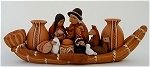 Large Nativity in Boat Christmas Ornament